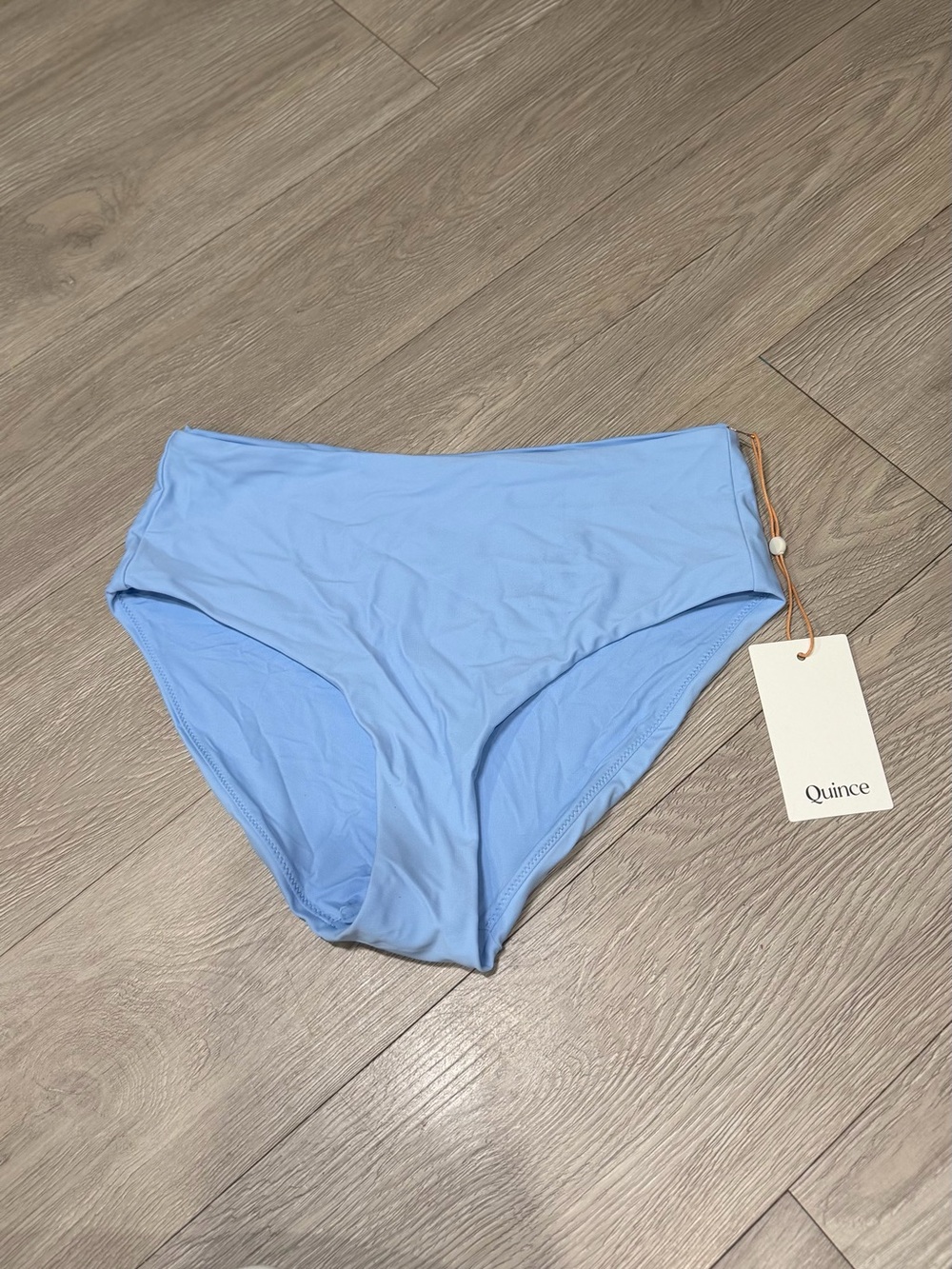 Quince Italian High-Rise Baby Blue Bikini Bottoms